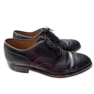 Johnston & Murphy Black Leather Wingtip Oxford‎ Dress Shoes Men's 8.5 D/B 90829